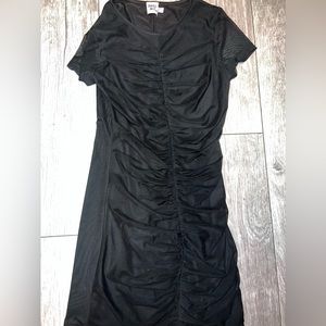 Princess Polly Black Scrunched Mesh Mini Dress